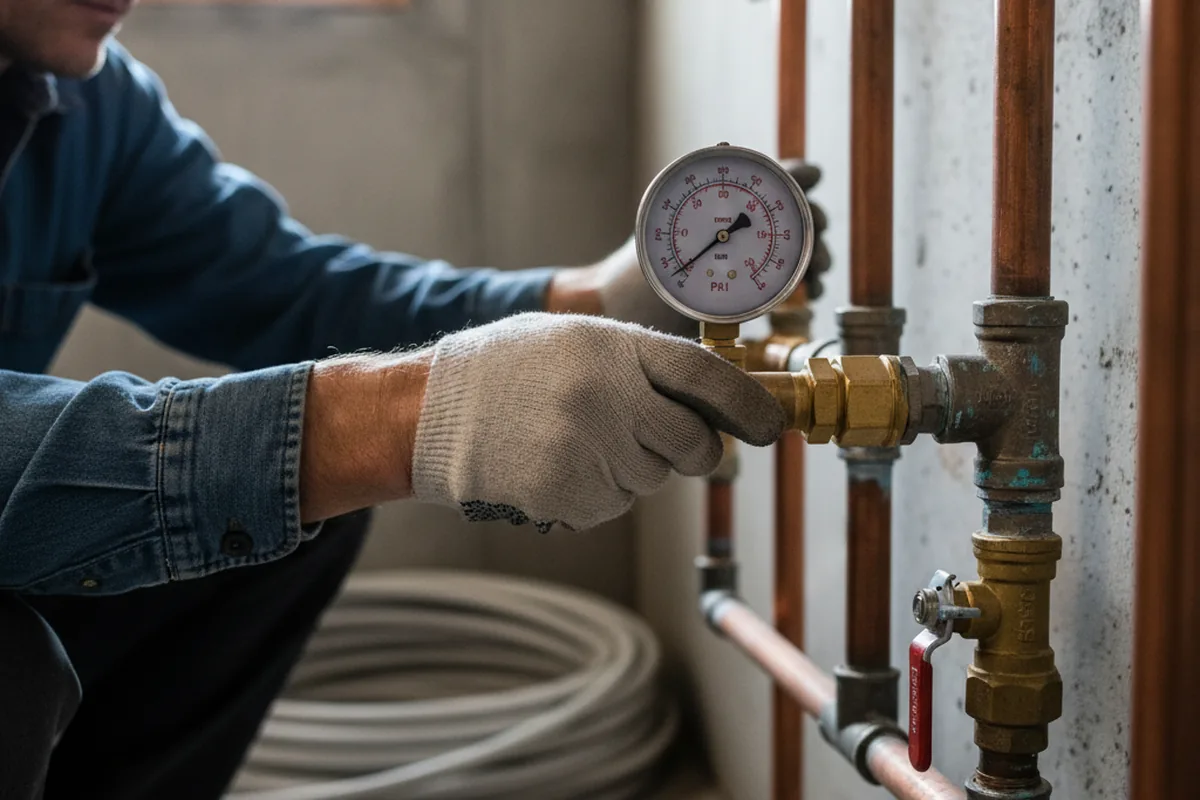 Pressure testing a repaired line during Water Line Repair in Lissie